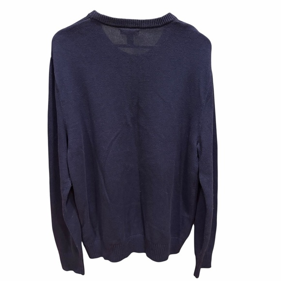 Gap Men’s Sweater Size L Navy Red Fair Isle Pattern 100% Cotton Crewneck Preppy - Picture 6 of 11